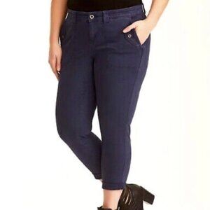 Torrid Dark Gray Twill Cropped Ankle Jeans Women's Plus Size 26 High Rise
